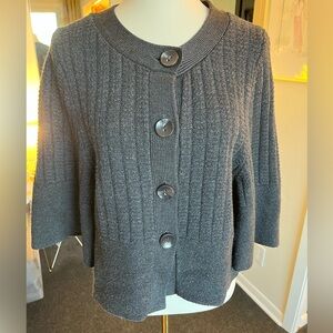 Banana Republic Black Wool 3/4 Sleeve Cardigan Sweater